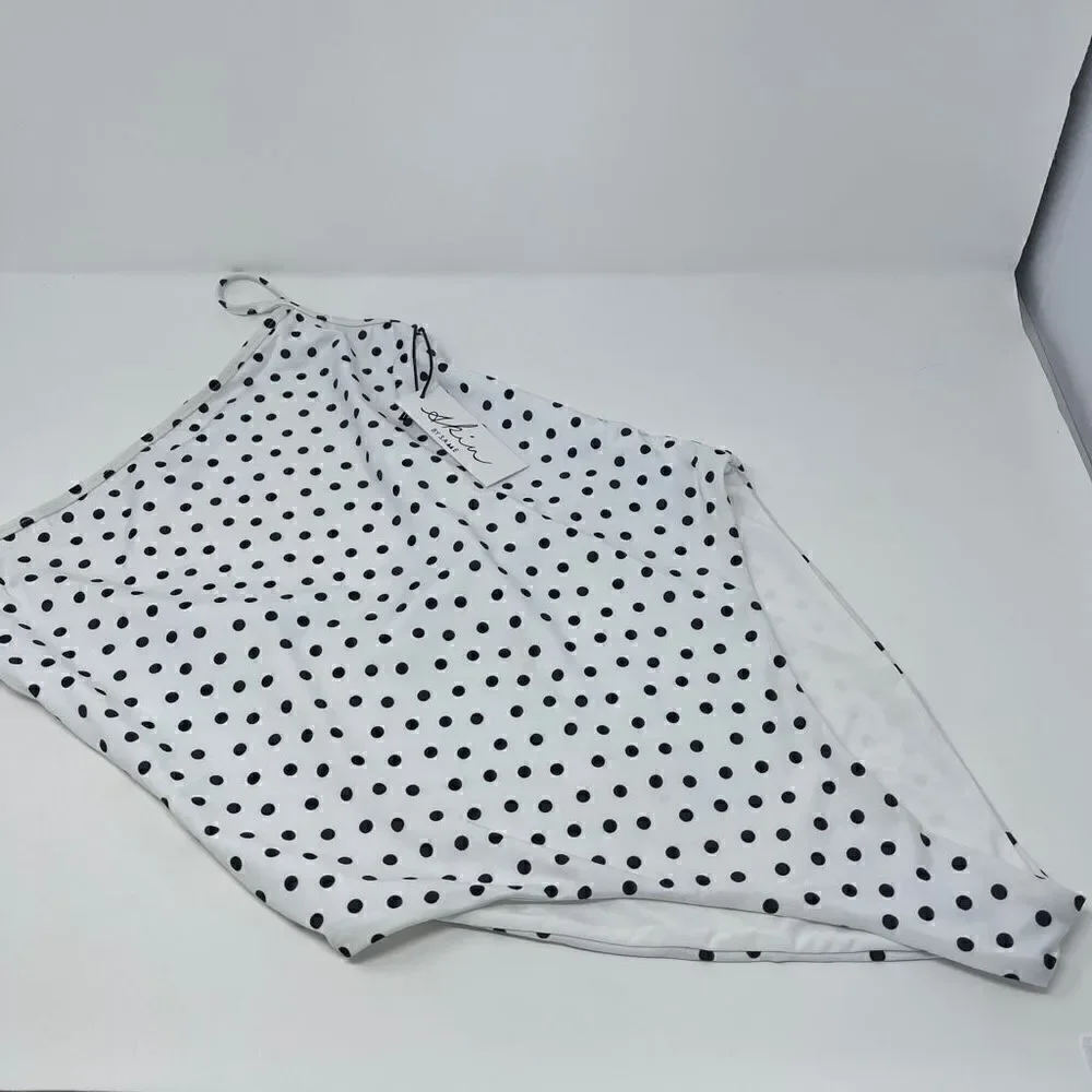 SKIN by SAME Swim One Piece White black Polka Dot xs